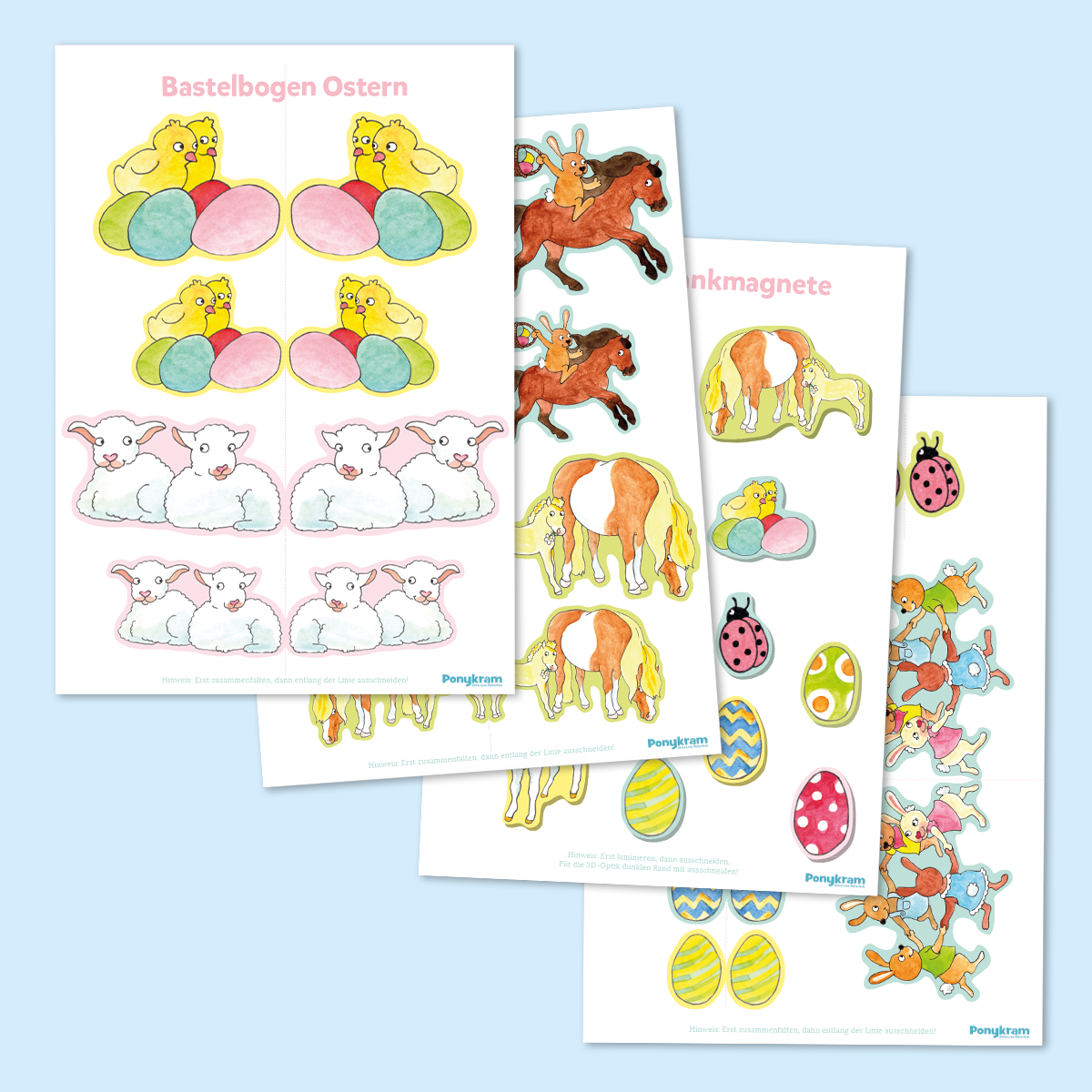 Bastelbogen: Pony-Ostern