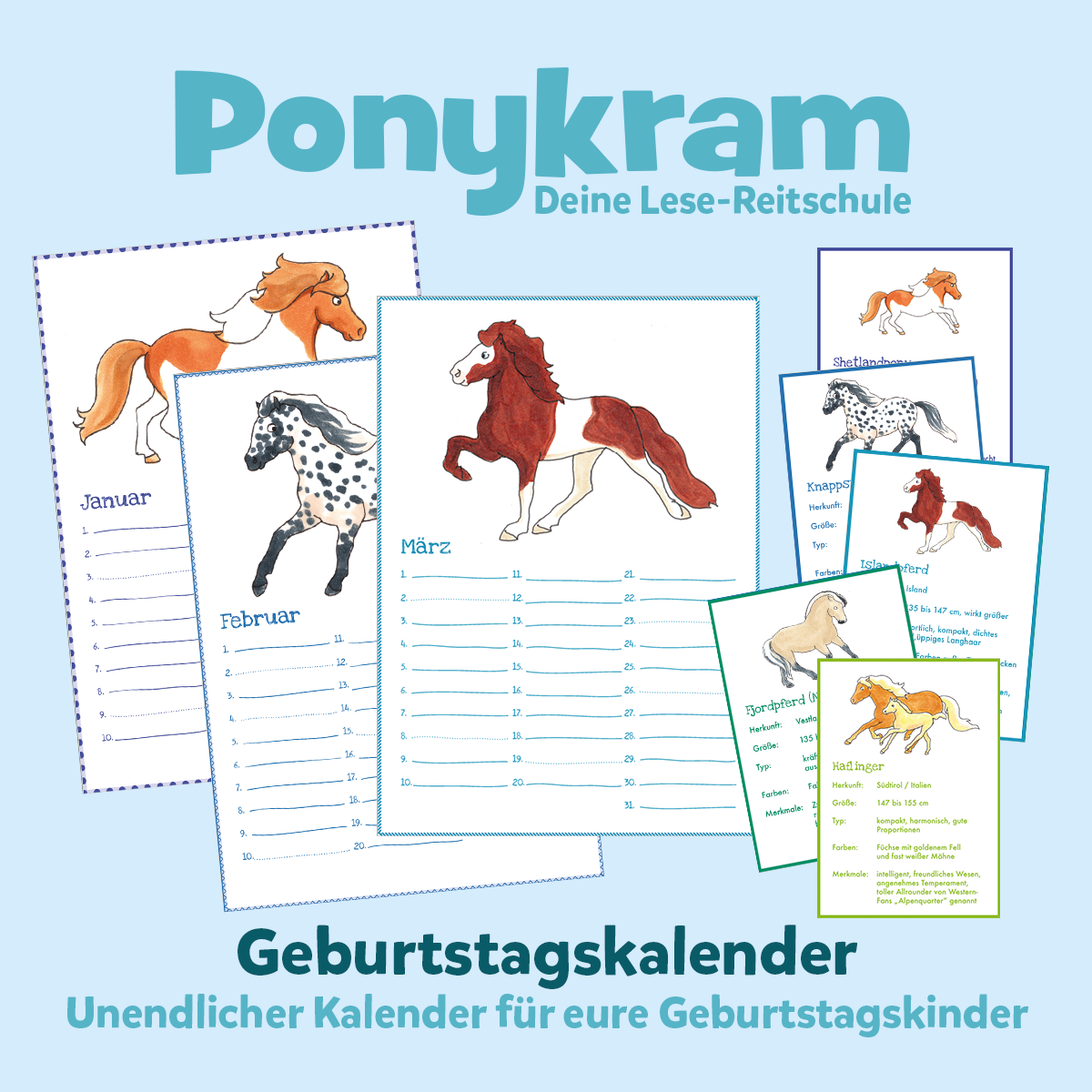 Geburtstagskalender: Pferderassen