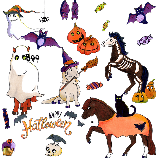 Illustrationspaket: Pony-Halloween