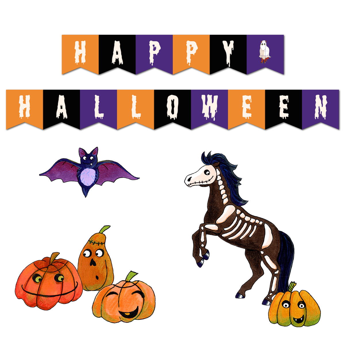 Bastelset: Pony-Halloween
